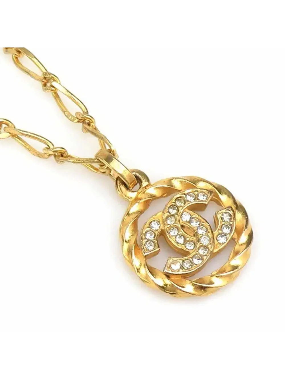 Auth Chanel Cc Logo Necklace #293548C48B